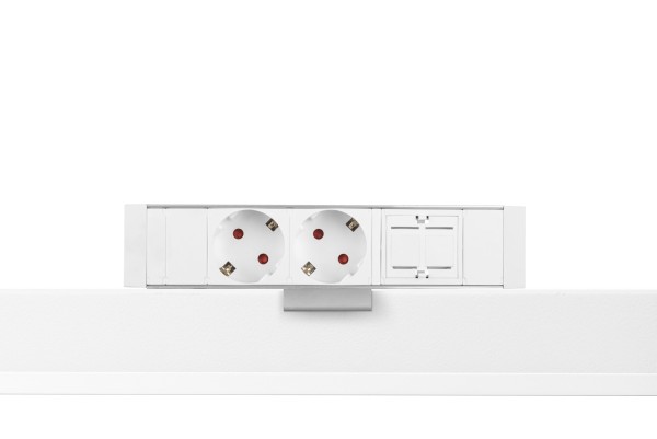 Desk-Up® 1.0 -2 x 230V + 2 x Keystone - Weiß