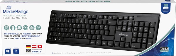 MediaRange Wireless keyboard, QWERTZ (DE/AT), black