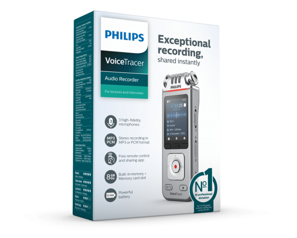 Philips DVT4110 VoiceTracer Audiorecorder für Vorträge